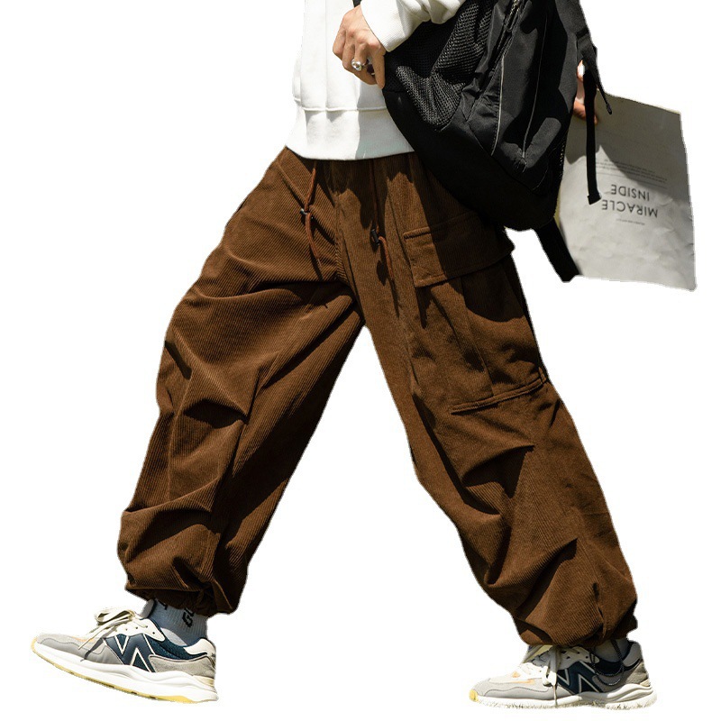 New design Oversized Wide Leg Cargo Pants, Men's Japanese Style Relaxed Fit Trousers, City Boy Inspired Casual Wear in Extended Sizes - view 6