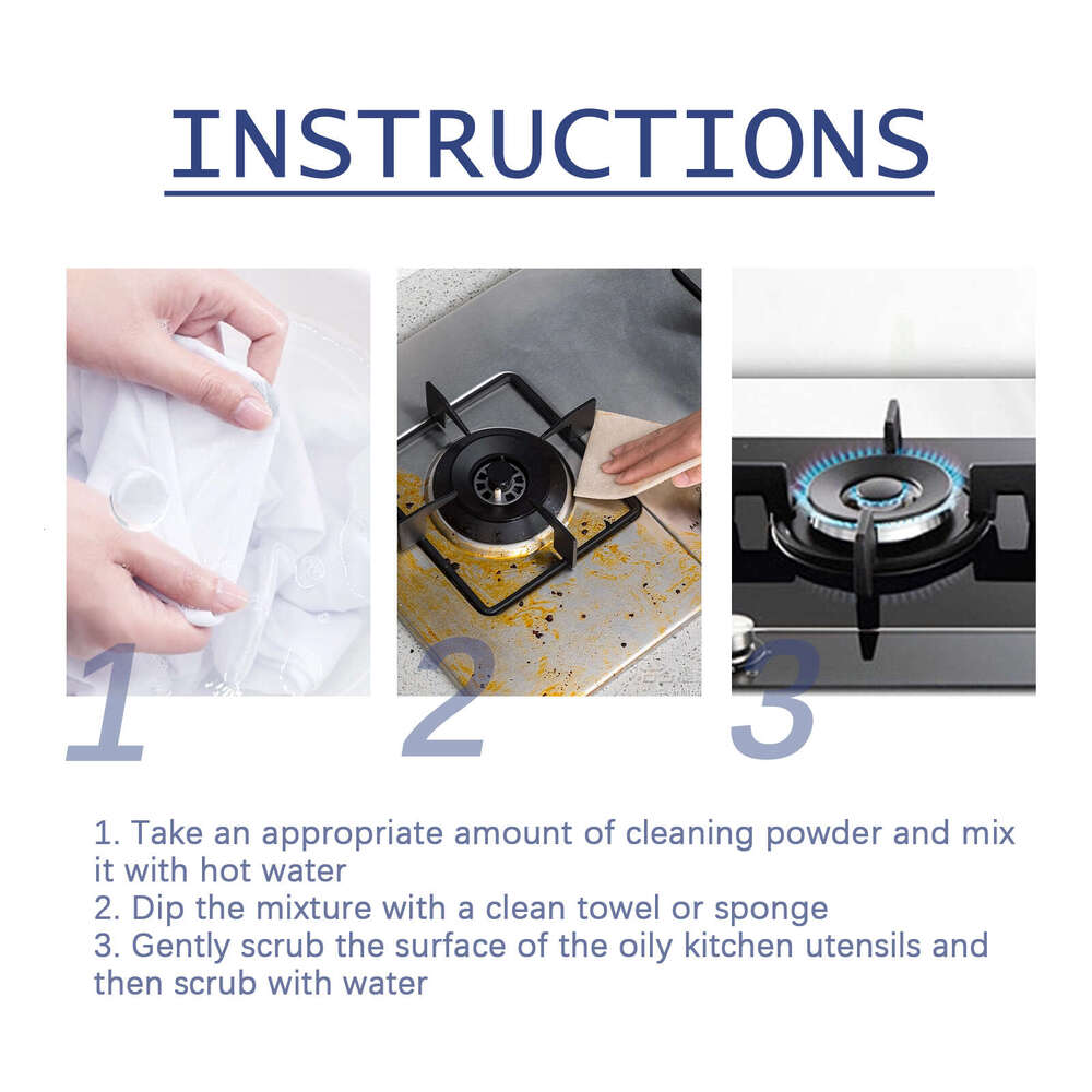 Jue-Fish Kitchen Range Hood Stove Oil Stain Rust Dirt Cleaning Powder S260202