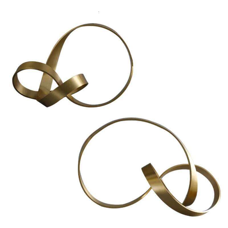 Creative Gold Crafts Knot Golden Line Hollow Out Metal Figurine Winding Rope Decorative Figurines Home Decoration Accessories Y260202