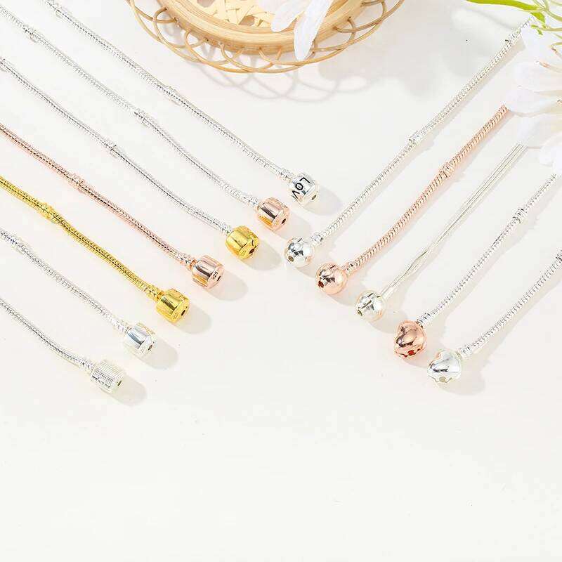 EOVNP 2022 High Quality Rose Gold Color Snake Chain Charm Fit Original Beads Brand Bracelet Jewelry Gift For Women H260202