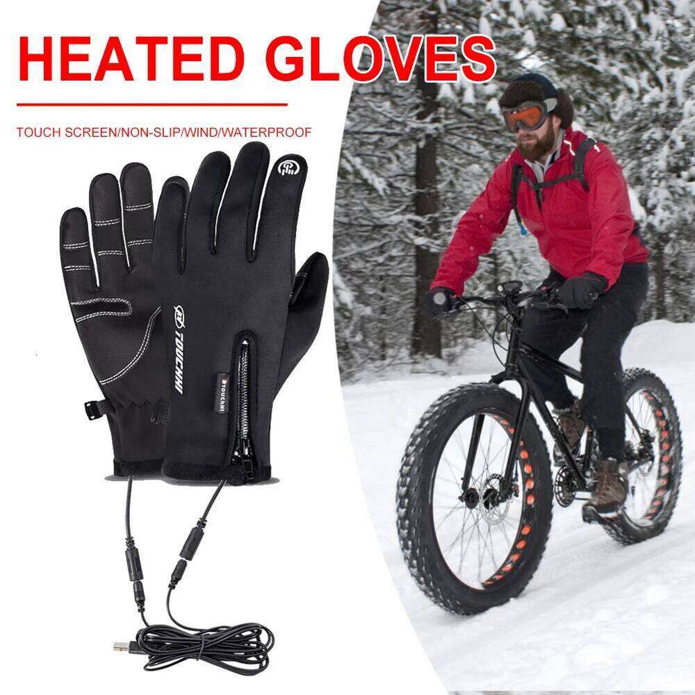 USB Touch Screen Heated Motorcycle Winter Ski Gloves for Cycling Running Driving Hiking Walking NO Battery XJ260202