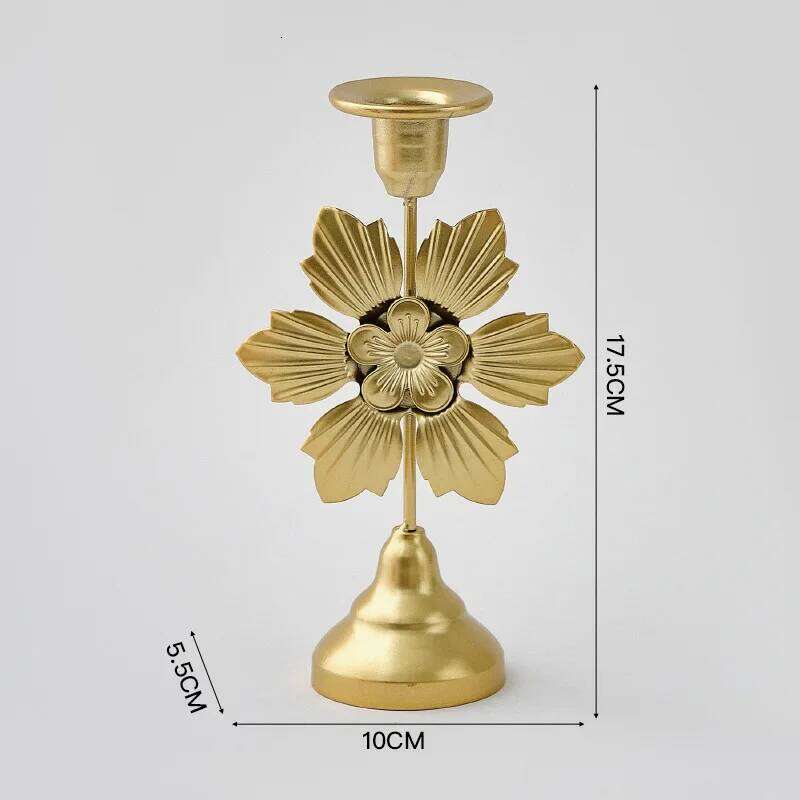 1 Piece Retro Butterfly Flower Iron Candlestick Romantic Candlelight Dining Table Decoration Y260131