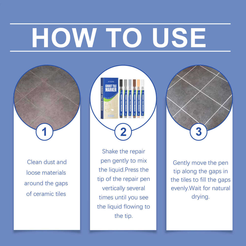 Pen Home Tile Grout Waterproof Anti-Mold Seam Aesthetic Filler S260202