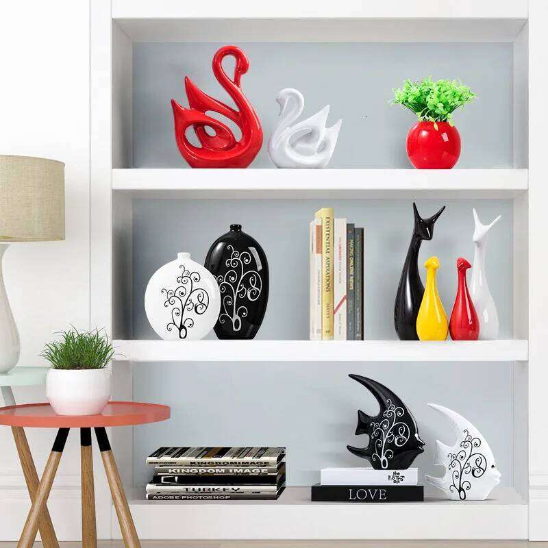 Ceramic Ornaments Wine Set New Chinese Style TV Cabinet Decorations Crafts Wedding Gifts Y260202