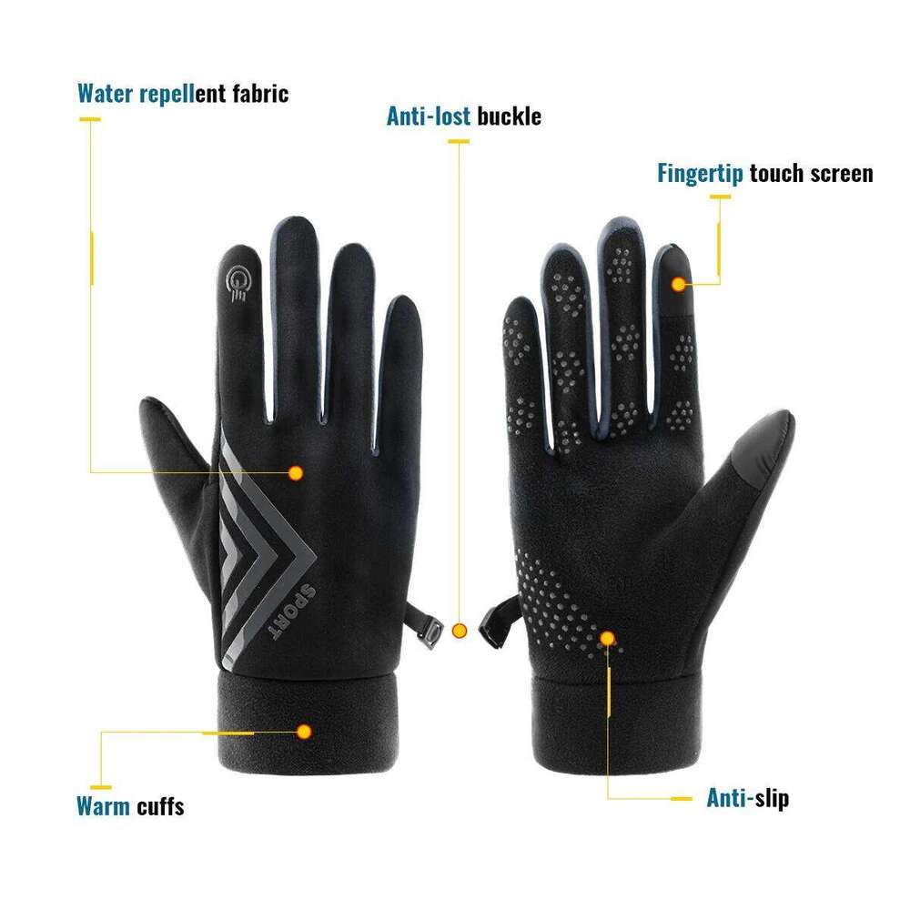 WRELS Winter Warm Thermo Plus Velvet Waterproof Touch Screen Gloves for Men Women Outdoor Sport XJ260202