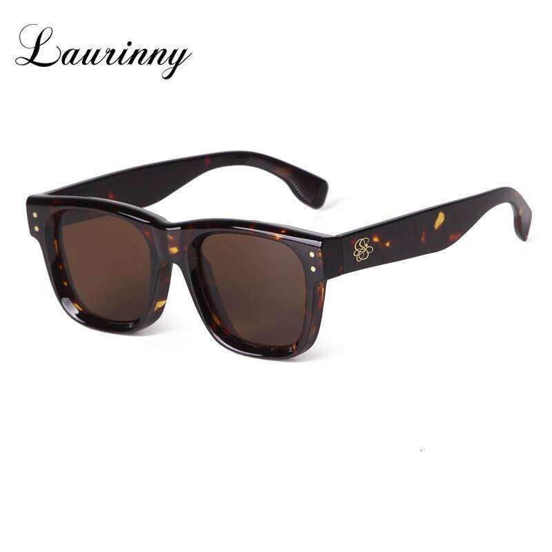 Trendy Classic Rivets Tortoiseshell Square Sunglasses Women Brand Designer Luxury Oversized Frame Sun Glasses Men Shades Eyewear H260202