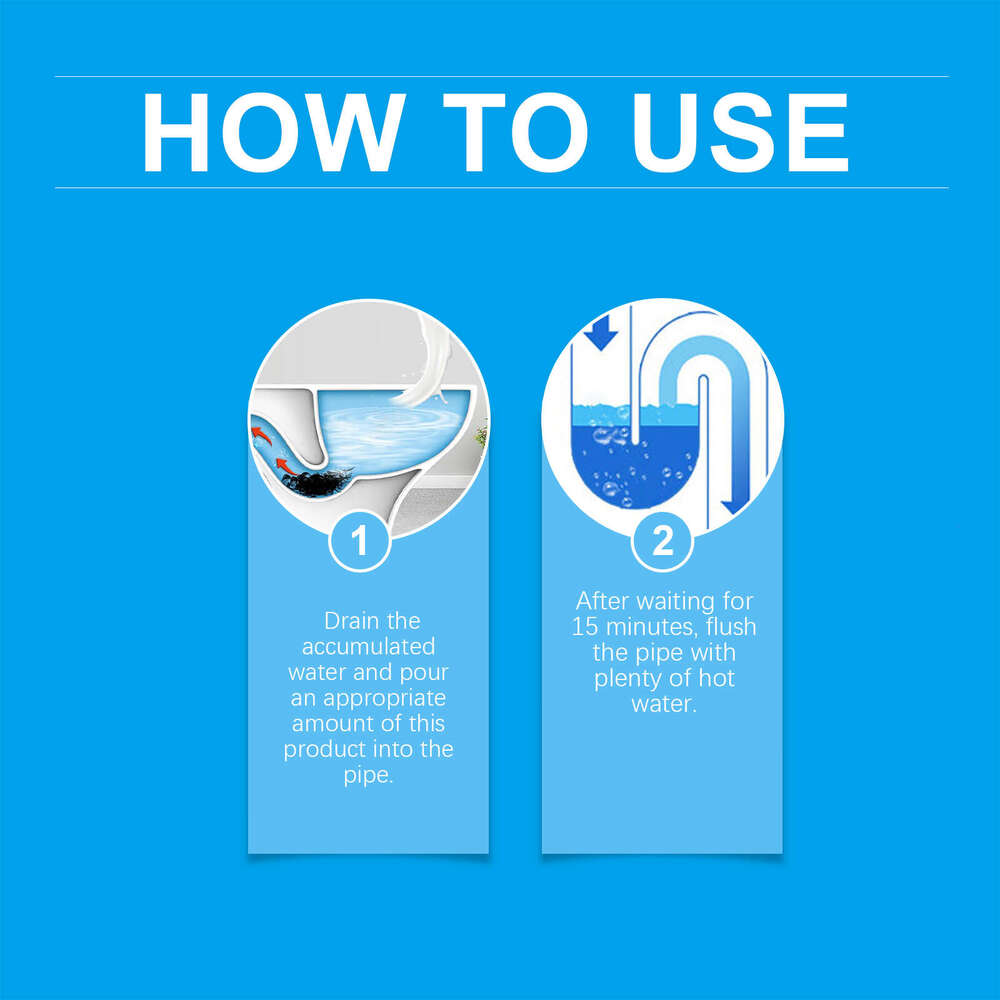 Jakehoe Cleaner for Sink Drain Kitchen Toilet Pipe Fast Unclogging Cleaning S260202