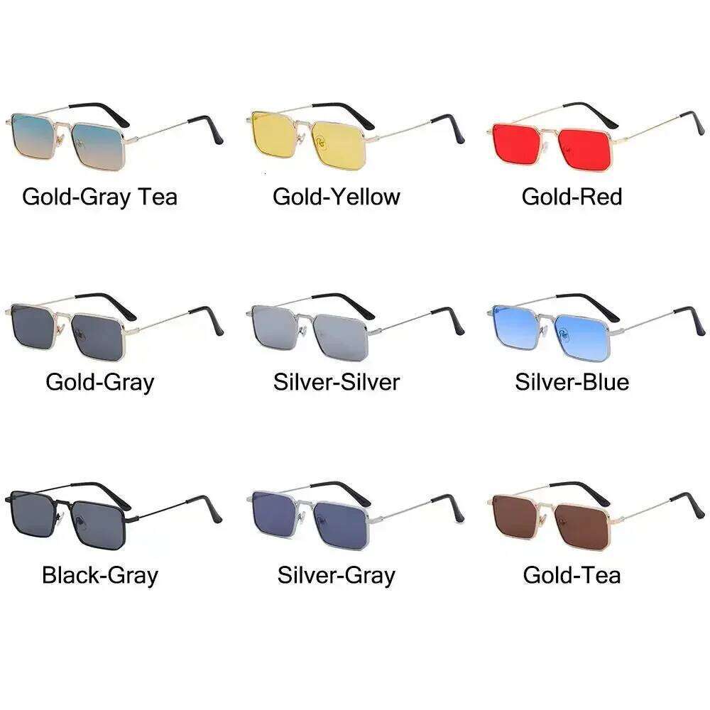 Retro Rectangular Sunglasses Men Women Brand Designer Fashion Metal Frame Glasses Classic Outdoors Driving Shades Uv400 Gafas H260202
