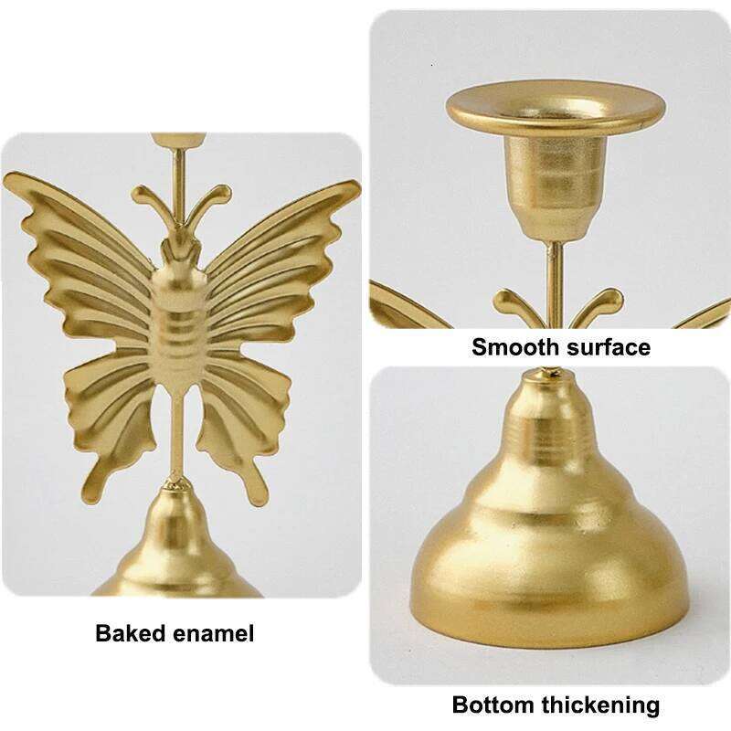 1 Piece Retro Butterfly Flower Iron Candlestick Romantic Candlelight Dining Table Decoration Y260131