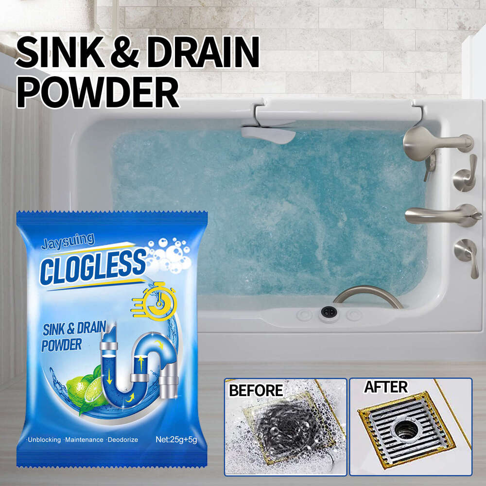 Jaysuing Drain Blockage Removal Sewer Toilet Kitchen Clogged Pipe Cleaning Powder S260202