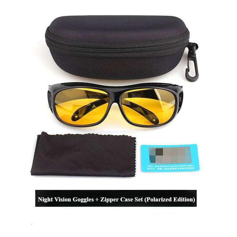 1PC Outdoor Cycling Sunglasses with Polarized Night Vision Functionality, Windproof and Sandproof Goggles, Zippered Case H260202