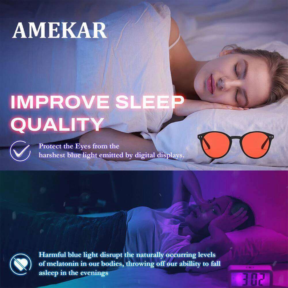 Blue Light Glasses Better Sleep Men Women Anti Eye Strain Protection Computer Screens and Gaming Sunglasses for Driving H260202