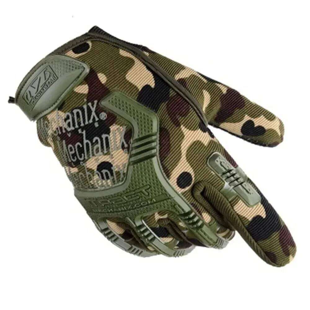 1Pair Outdoor Sports Tactical Protective Cool Motorcycle Technician Long Finger Men's Special Forces Anti-slip Gloves XJ260202