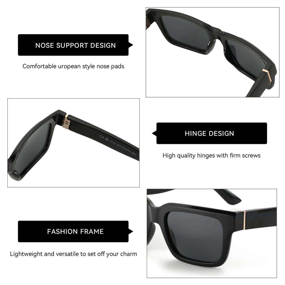 ZENOTTIC 2025 2024 New Fashion Square Polarized Sunglasses Women Men UV400 Protection Shade Rectangle Sun Glasses H260202