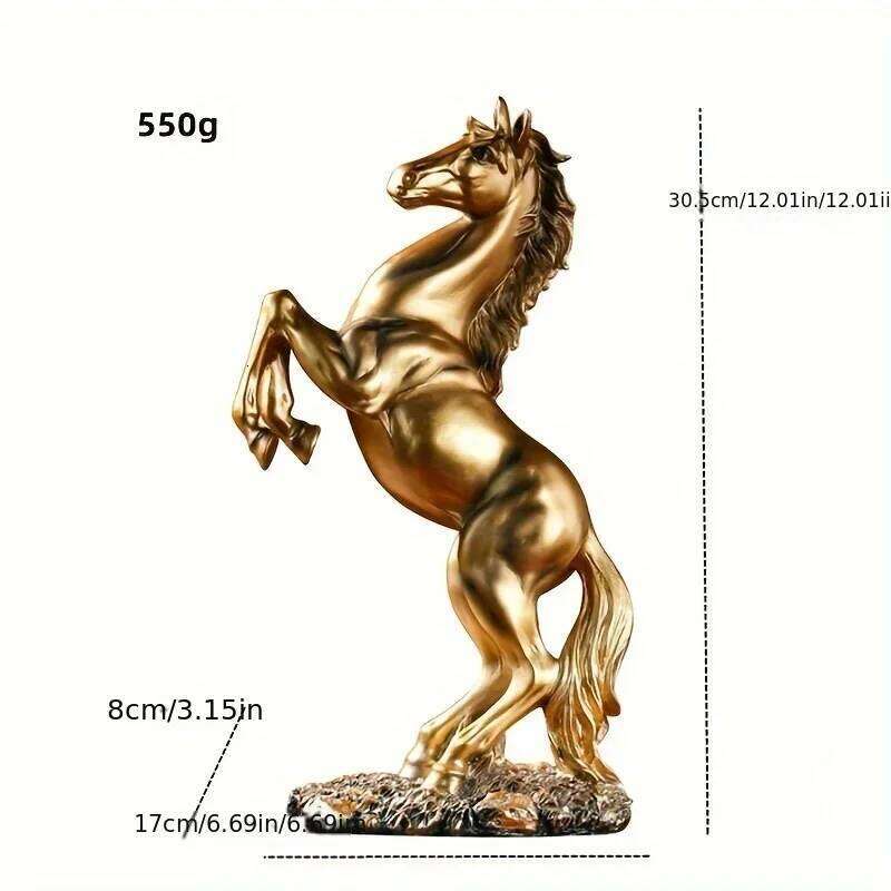 Resin Statue Golden White Black Horse Figure Nordic Abstract Ornaments Figurines For Interior Sculpture Room Home Decor Y260202