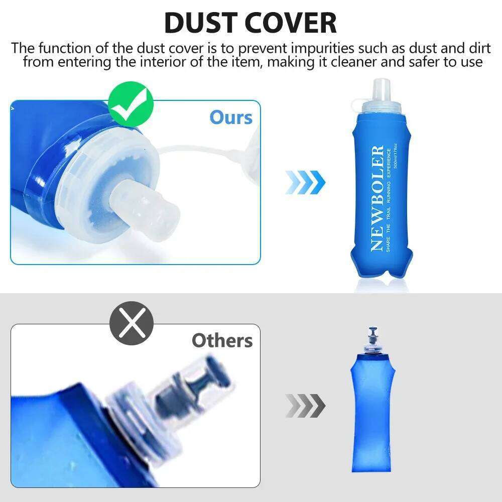 NEWBOLER 300/500ML TPU Folding Soft Outdoor Sport Bag Collapsible Water Bottle Running Camping Z260202