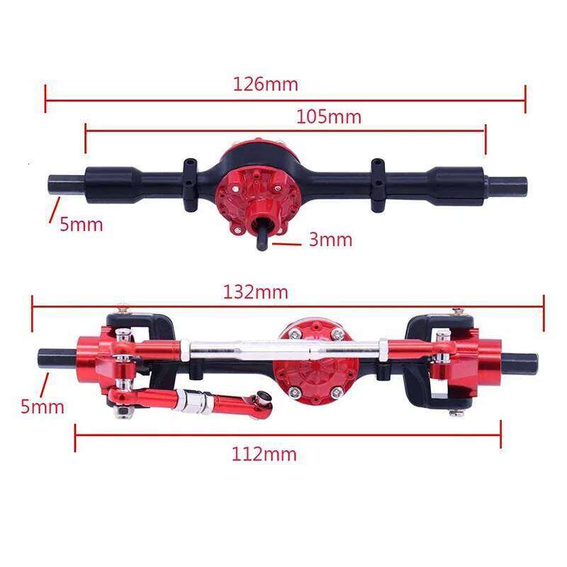Suitable For WPL Model 1/16 C14 C24 B14 B24 B16 B36 RC Car Metal Upgrade Front And Rear Axle Assembly Y260131