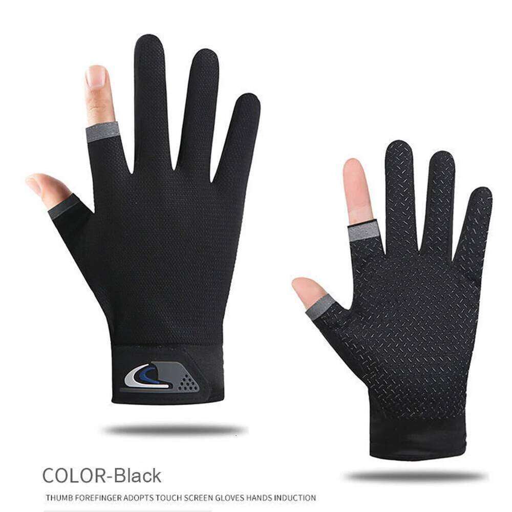 1 Pair Winter Gloves 2 Cut Fingers Sport Cycling Mitten Men Women Breathable Anti-slip Fishing Wear for Pesca Fitness XJ260202