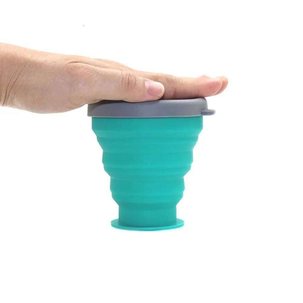 Telescopic Collapsible Cups Food Grade Silicone with Lid Cup Heat Resistant Foldable Travel Mug Hot Water Z260202