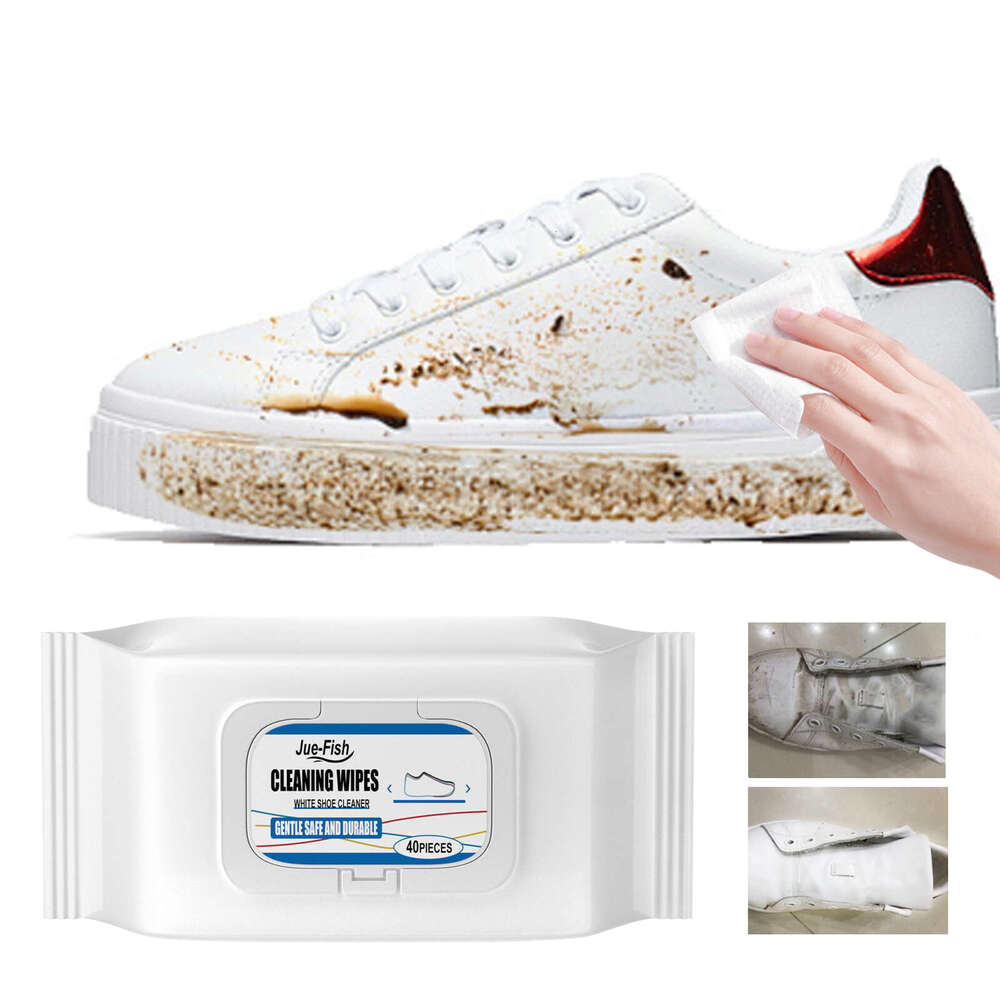 Jue-Fish White Shoe Sneakers No-Wash Stain Removal One-Wipe Clean Portable Cleaning Wipes S260202