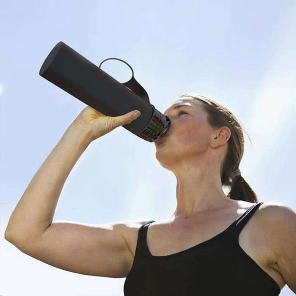 600ML, silicone portable sports water bottle, suitable for hiking, camping, lightweight and foldable desi Z260202