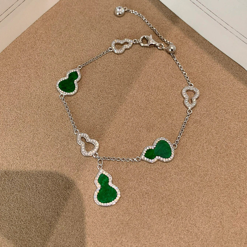 Zircon Mother-of-Pearl Hollow Gourd Pendant New Chinese Style Exquisite Luxurious Elegant Bracelet Light Luxury High-End Feel Jewelry - view 7