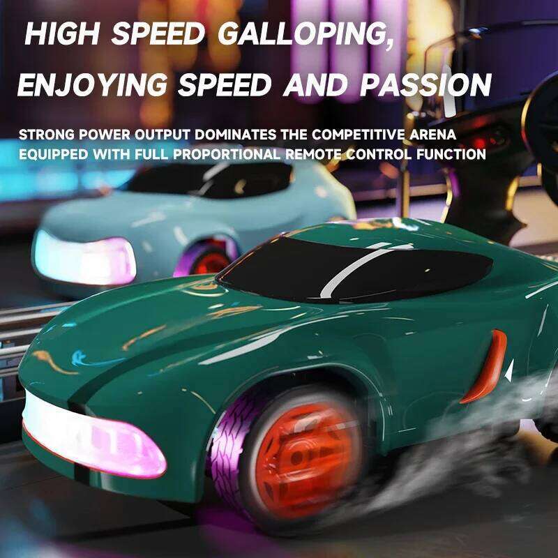 Mini Racing Desktop Drift Car 2.4G Colorful Cool Lights Remote Control Vehicle High Speed Galloping Cars Toys for Children Y260131