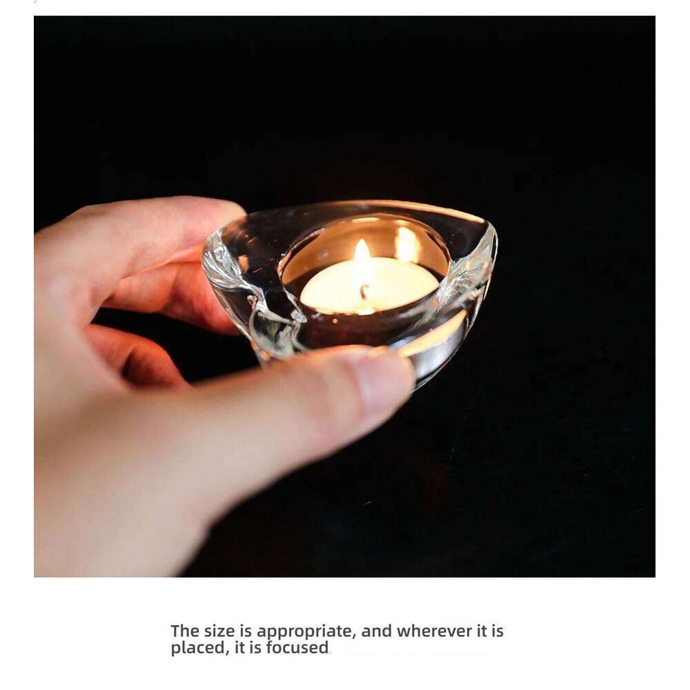 Clear Holder Glass Star Shape Design Table Decor - Transparent Tea Light Candle Stand for Dining Room Wedding Party Y260131