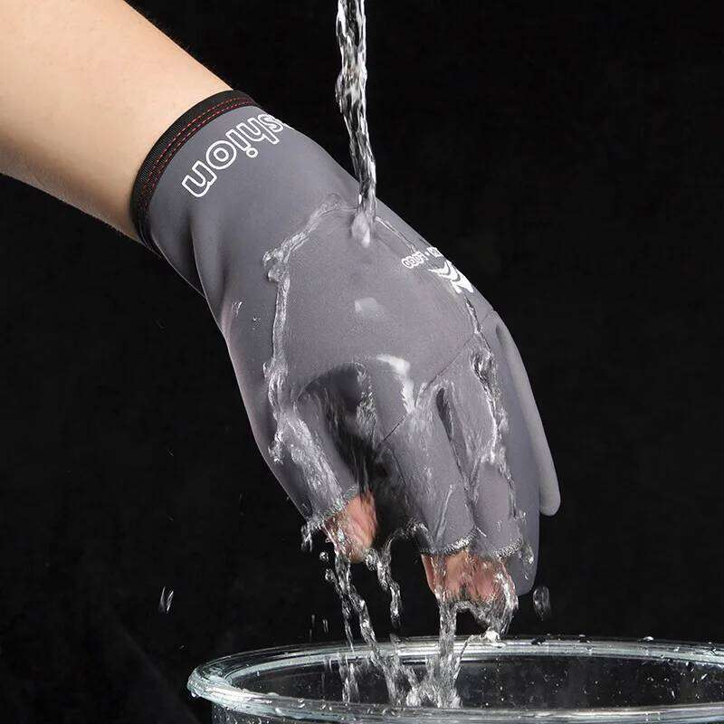 Outdoor Angling Winter Fishing Men's Women Cycling Warm Anti-Slip for Sports Touch Screen Two Fingers Cut Gloves XJ260202