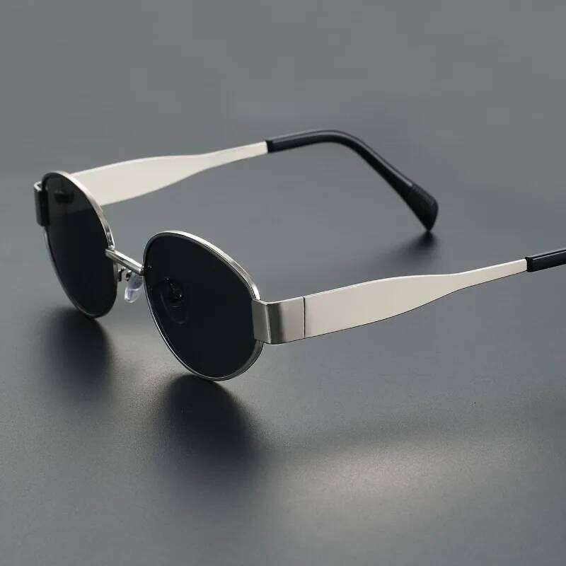 1pc Men's Vintage Inspired Oval Glasses with Black Lenses and Metal Frame Classic Fashion Accessory for Everyday Wear H260202