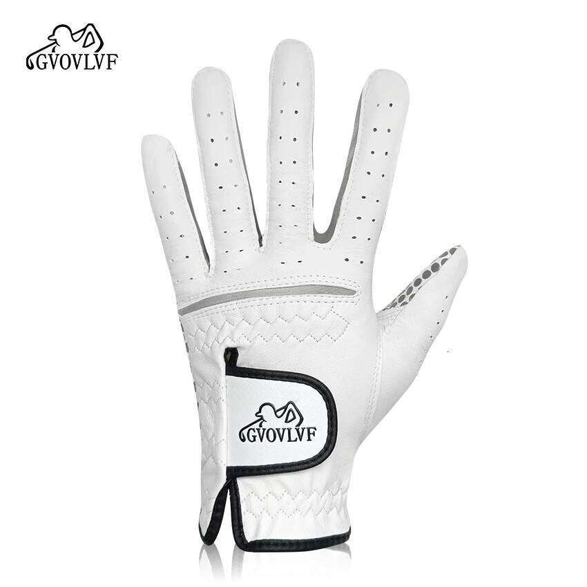GVOVLVF Golf glove Genuine Sheepskin Leather Men White Breathable Glove for golfer Anti Slip Soft and Comfortable Gift XJ260202