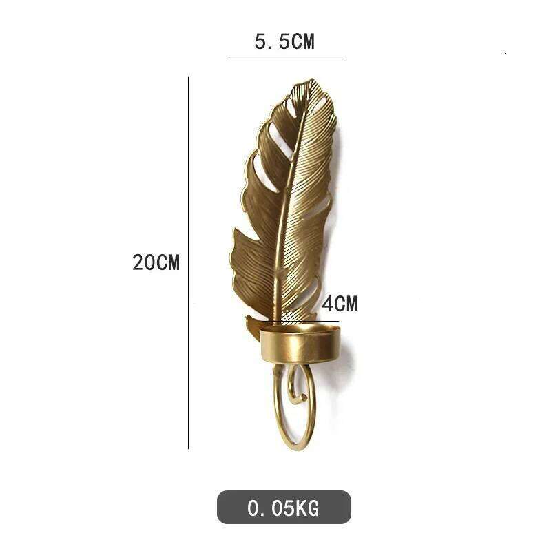 Leaf Wall-mounted Candlestick Romantic Candle Holder Luxury Metal Aromatherapy Sconce Bedroom Iron Art Wall Hanging Decoration Y260131