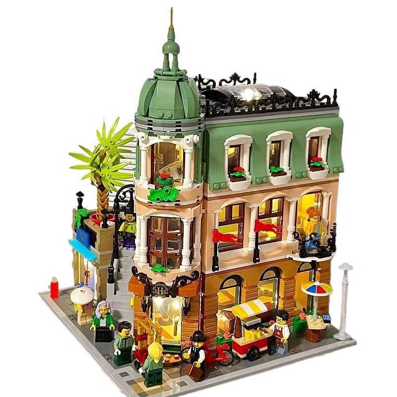 Compatible Boutique Hotel Building Blocks Street View Series DIY Handmade House Model Girls Gift L260202