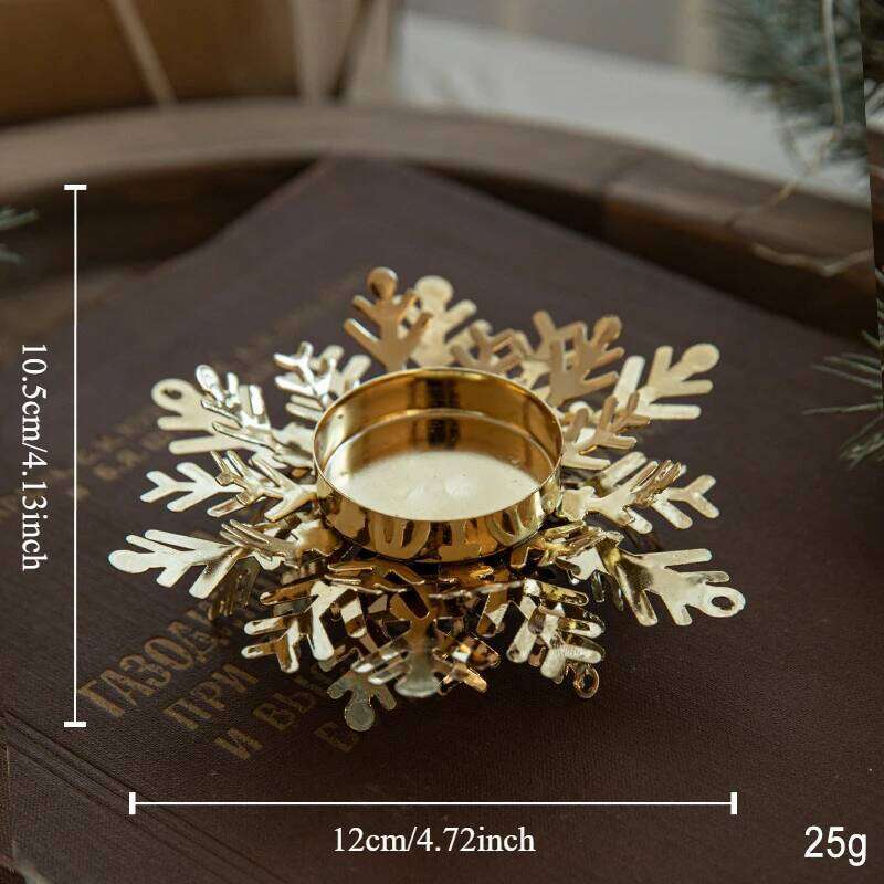 1pcs Metal Candle Decoration Snowflake Tealight Holders Christmas Table Centerpieces Xmas Party Supplies Y260131