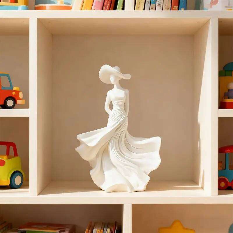 Creative Resin Figurine Sculpture Art White Human Small Statue Goddess Ornament for Living Room or Office Birthday Gift Y260202