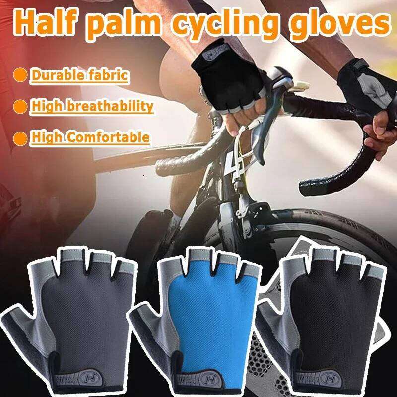 Outdoor Cycling Gloves, Breathable Sweat Wicking, Anti Slip and Shock-absorbing in the Palm, Comfortable for Road Cycling. XJ260202