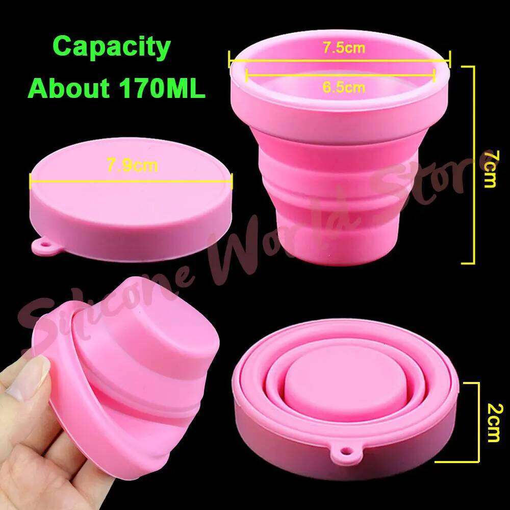 World Portable Silicone Folding Mouthwash Cups Travel Outdoor Anti Drop Telescopic Coffee Handcup Water Cup Z260202