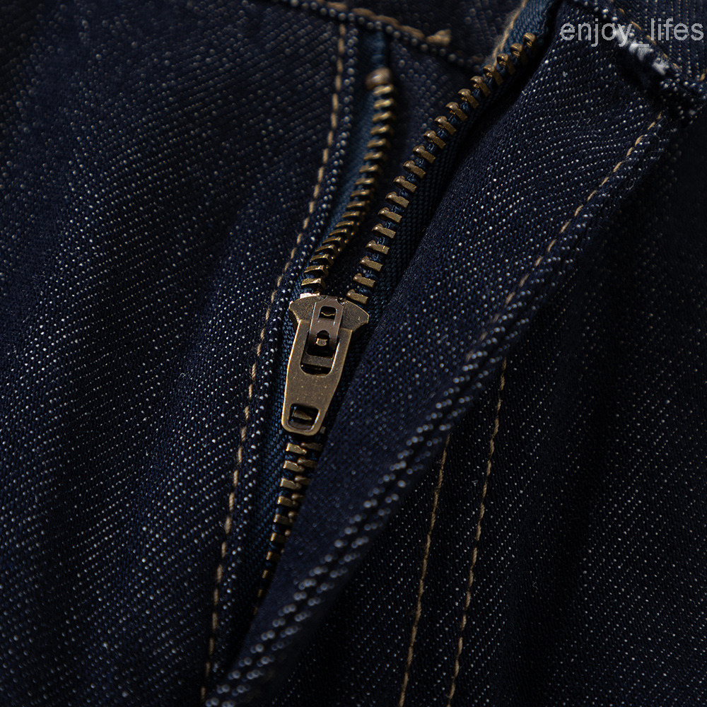 Straight-Leg Jeans Men High Street Trendy Brand Vibe Series Topstitched Pockets Simple Loose Versatile Casual Wide-Leg Pants