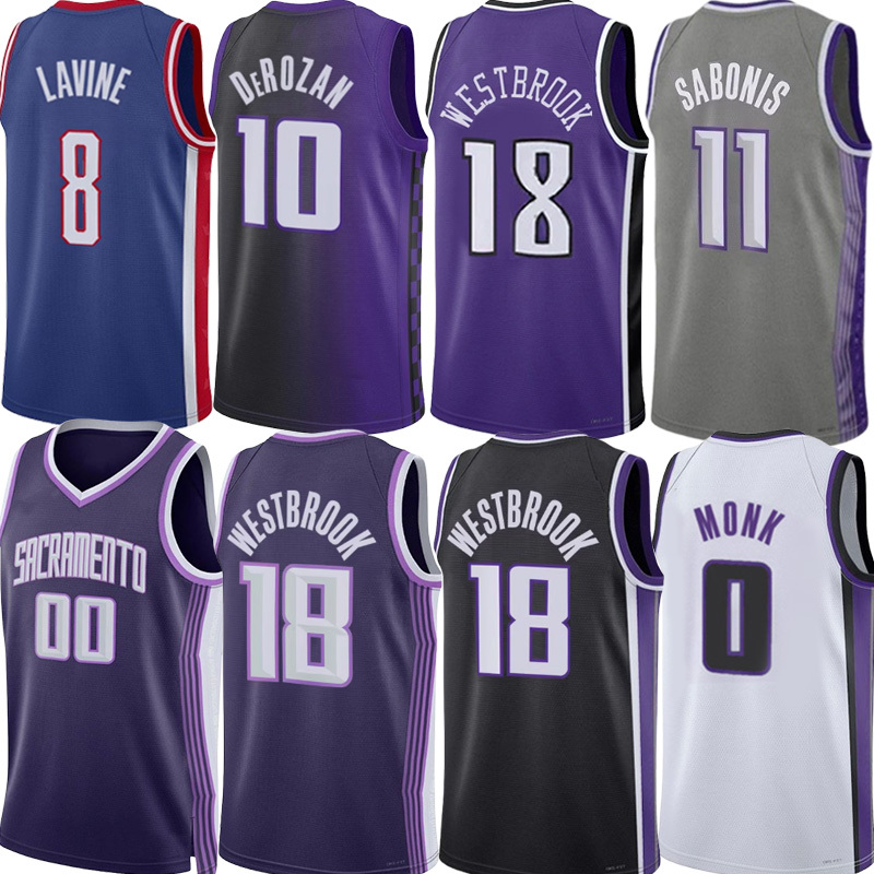 25 26 king Basketball Jerseys Russell Westbrook DeMar DeRozann Zach LaVinee Malik Monk Domantas Sabonis Keegan Murray Dylan Cardwell Nique Clifford City Jersey Men