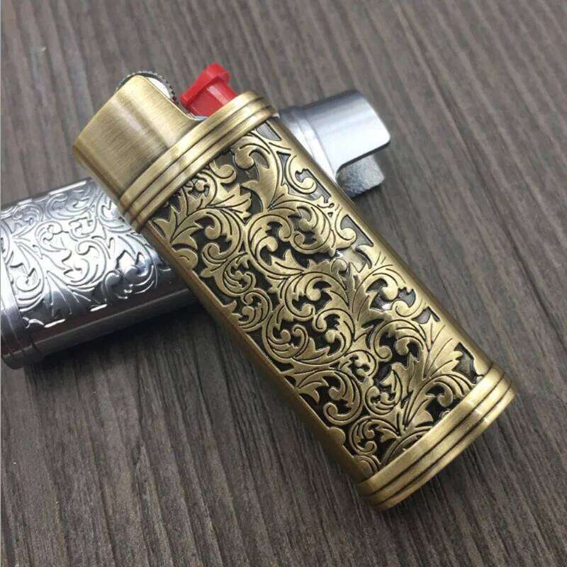Metal Armor Gas Cover Holder Pouches Arabesque Hollow carving J3/J5/J6 Lighter Case General Plastic Body Protection W260202