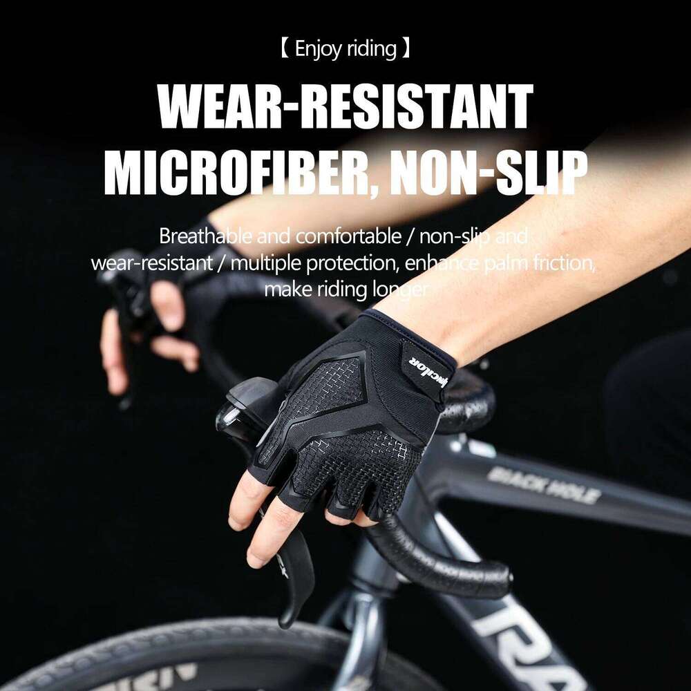 Mountain bike half finger riding fishing and fitness gloves, black shock resistant, wear-resistant, breathable motorcycl XJ260202