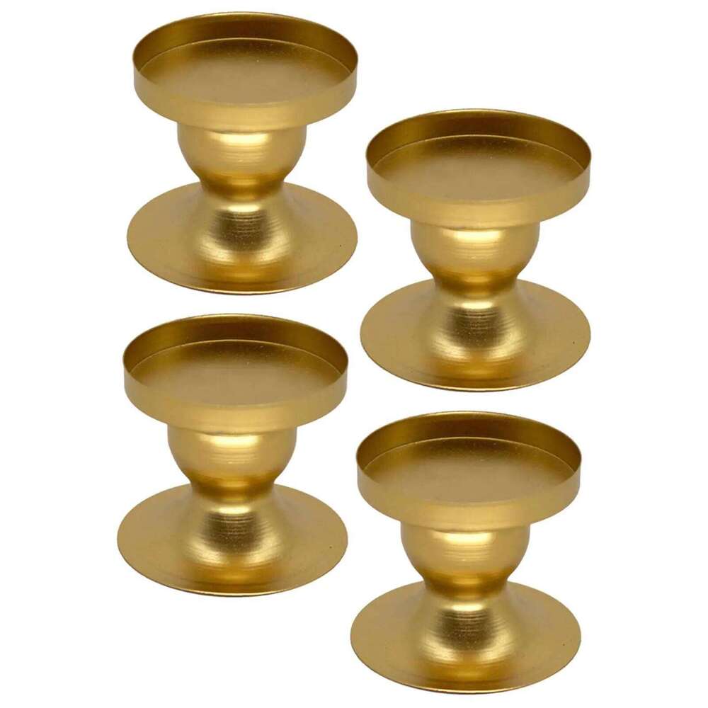 4Pcs Pillar Candle Candlestick Metal Structure Decorative Candlelight Holder for Wedding Table Centerpiece Durable Y260131
