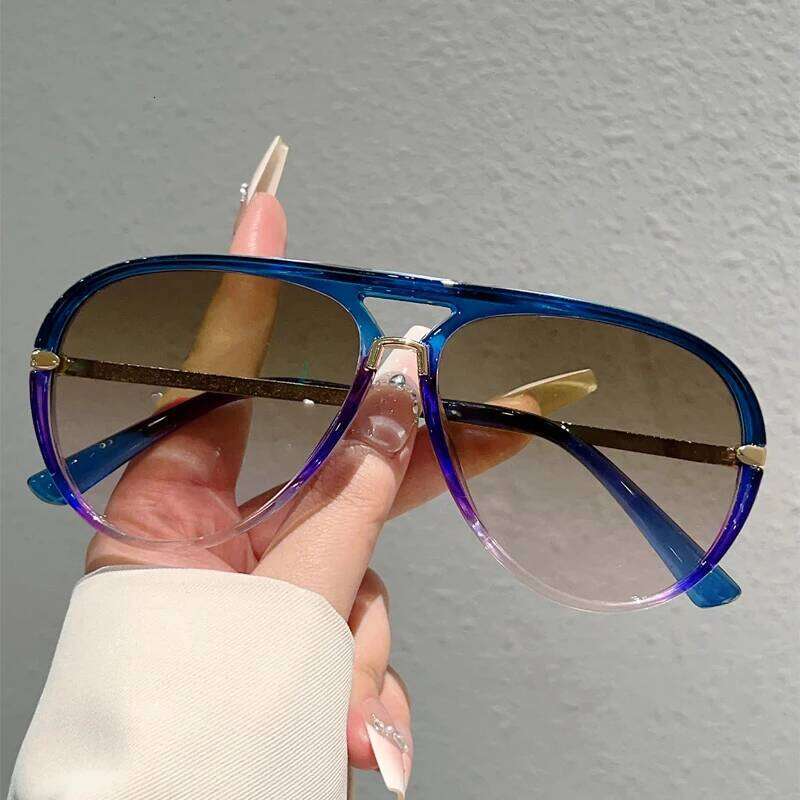 KAMMPT Vintage Pilot Sunglasses Men 2025 New Fashion Multi-color Gradient Shades Women Trendy Casual Outdoor Decor Sun Glasses H260202