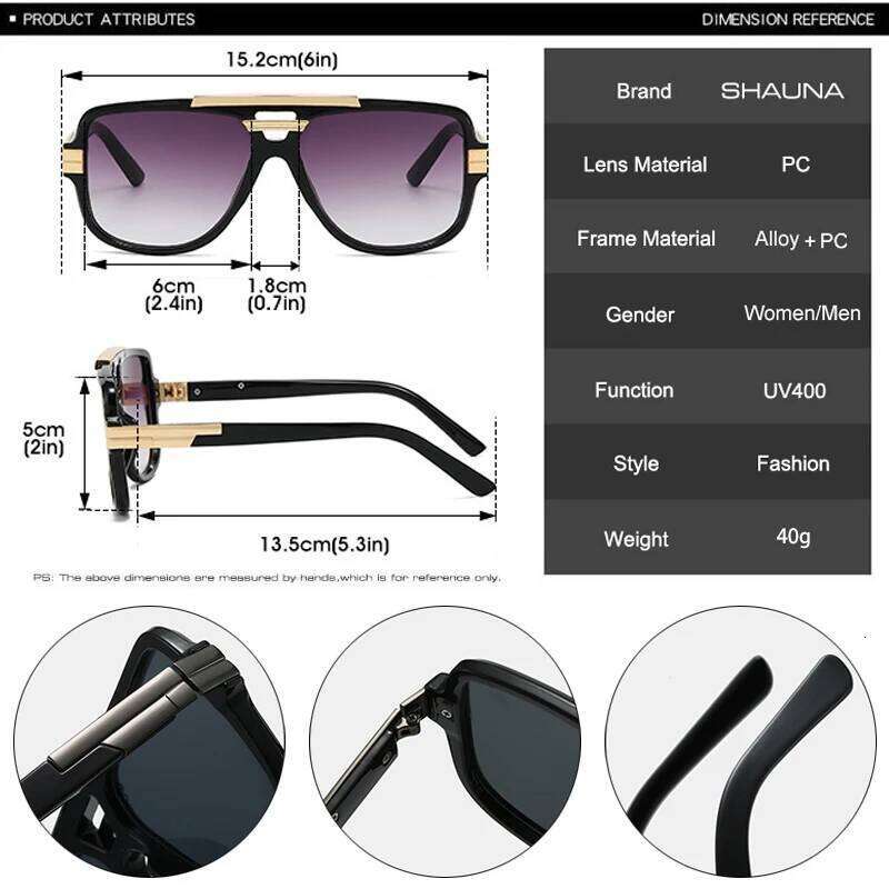 SHAUNA Retro Double Bridges Square Men Sunglasses Fashion Brand Designer Orange Blue Shades UV400 Women Sun Glasses H260202