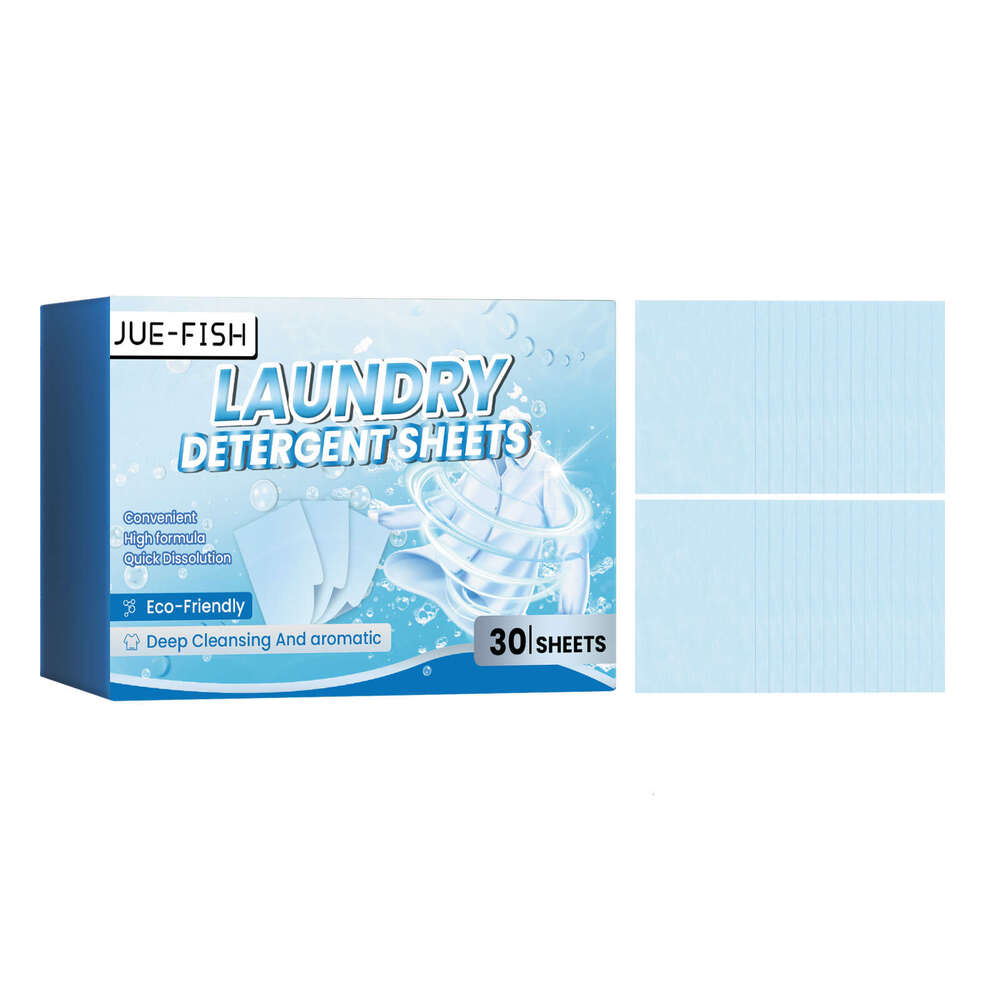 Jue-Fish Deep Clean Clothes Remove Oil Stains Long-lasting Fragrance Laundry Cleaning Sheets S260202