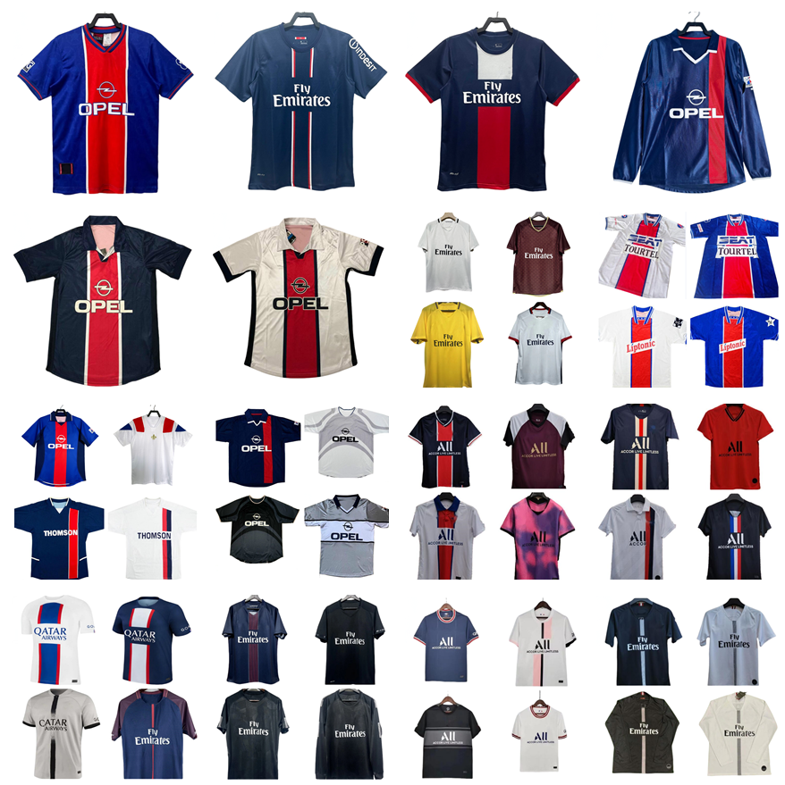 94 95 96 98 99 00 01 02 03 06 07 13 14 15 16 17 18 19 20 21 22 23 Paris Retro PSGES Soccer Jersey 2001 2003 2006 Okocha Rai Ibrahimovic NEYMAR JR MBAPPE RONALDINHO fotball shirts