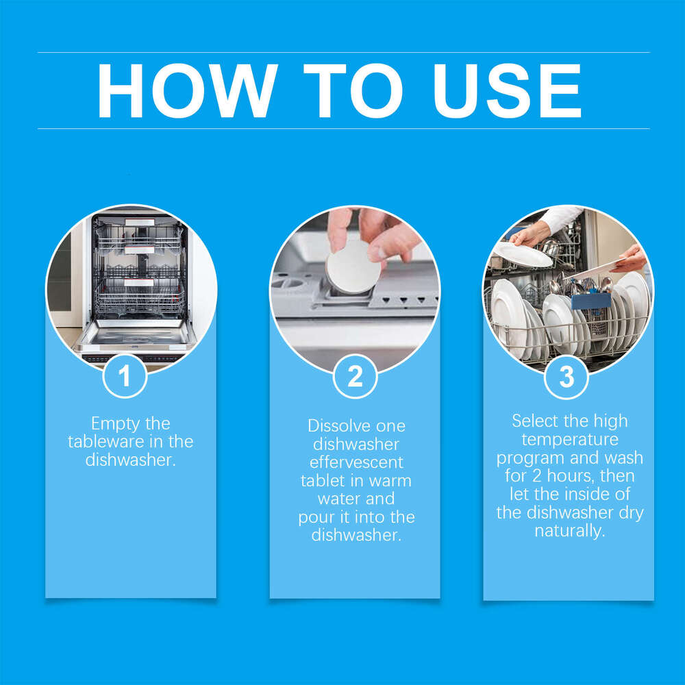 Jue-Fish Dishwasher Cleaning Effervescent Tablets Kitchenware Stain Removal Heavy Grease Stains Tableware Cleaner Dishwashing Detergent S260202