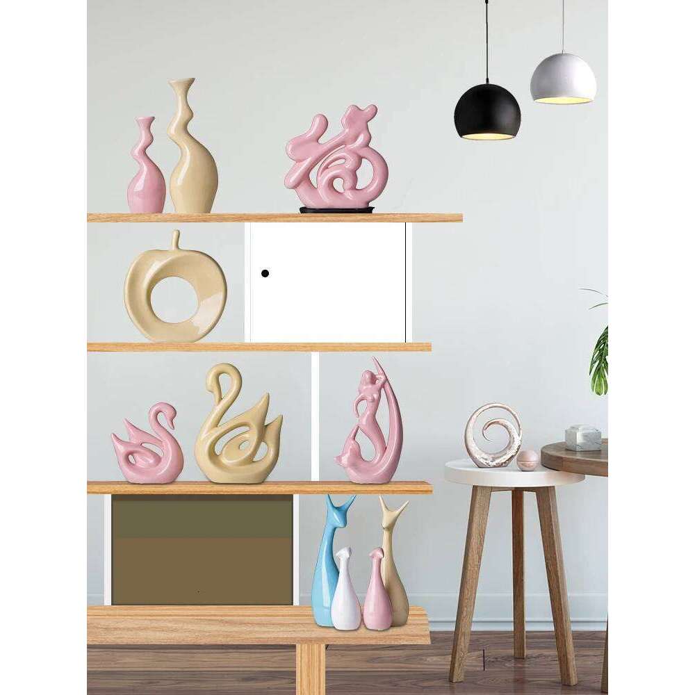 Modern Elephant Rabbit Mascot Ceramic Ornaments Bookcase Cabinet Sculpture Crafts Home Livingroom Table Accessories Decoration Y260202