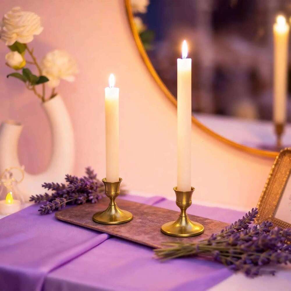 1/4Pcs Vintage Iron Taper Candlestick Gold Silver Candle Holder Christmas Birthday Party Wedding Dinner Table Centerpiece Y260131