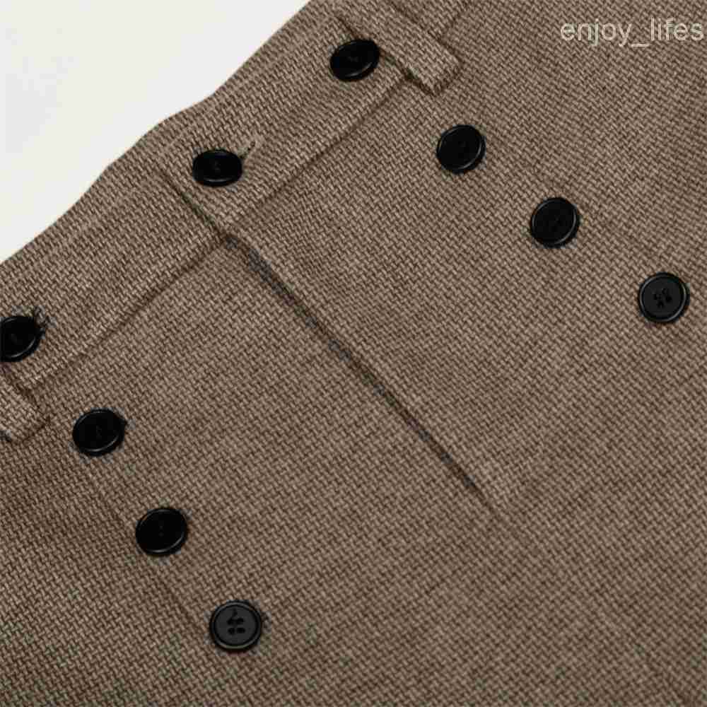 Old Money Style Casual Pants Mens Trendy Brand Vibe American Style Pleated Button Design Solid Color Draped Loose Long Pants